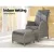 Gardeon Outdoor Wicker Recliner Chair Set with Ottoman, Adjustable Backrest, UV-Resistant PE Wicker, Grey, 57x61x94cm