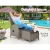 Gardeon Outdoor Wicker Recliner Chair Set with Ottoman, Adjustable Backrest, UV-Resistant PE Wicker, Grey, 57x61x94cm