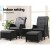 Gardeon 5PC Black Wicker Outdoor Furniture Set - Adjustable Recliner Chairs, Ottomans & Table, UV & Weather Resistant