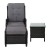 Gardeon 5PC Black Wicker Outdoor Furniture Set - Adjustable Recliner Chairs, Ottomans & Table, UV & Weather Resistant