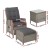 Gardeon 5PC Grey Wicker Recliner Set: Adjustable Chairs, Ottomans & Table, UV-Resistant PE Wicker, Indoor/Outdoor Use