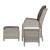 Gardeon 5PC Grey Wicker Recliner Set: Adjustable Chairs, Ottomans & Table, UV-Resistant PE Wicker, Indoor/Outdoor Use