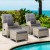 Gardeon 5PC Grey Wicker Recliner Set: Adjustable Chairs, Ottomans & Table, UV-Resistant PE Wicker, Indoor/Outdoor Use