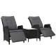 Gardeon 3PC Outdoor Wicker Recliner Set, Adjustable Chairs & Table, UV-Resistant, Steel Frame, Removable Cushions, Black Gardeon 3PC Outdoor Wicker Recliner Set, Adjustable Chairs & Table, UV-Resistant, Steel Frame, Removable Cushions, Black