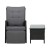 Gardeon 3PC Outdoor Wicker Recliner Set, Adjustable Chairs & Table, UV-Resistant, Steel Frame, Removable Cushions, Black