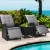 Gardeon 3PC Outdoor Wicker Recliner Set, Adjustable Chairs & Table, UV-Resistant, Steel Frame, Removable Cushions, Black