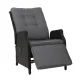 Gardeon Adjustable Outdoor Wicker Recliner Chair - Black, UV-Resistant, Steel Frame, 7cm Cushion, Indoor/Outdoor Use