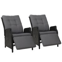 Gardeon 2PC Black Wicker Recliner Chairs - UV & Weather-Resistant, Adjustable, Indoor/Outdoor with Cushions, 57x65x95cm Gardeon 2PC Black Wicker Recliner Chairs - UV & Weather-Resistant, Adjustable, Indoor/Outdoor with Cushions, 57x65x95cm