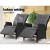 Gardeon 2PC Black Wicker Recliner Chairs - UV & Weather-Resistant, Adjustable, Indoor/Outdoor with Cushions, 57x65x95cm