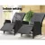 Gardeon 2PC Black Wicker Recliner Chairs - UV & Weather-Resistant, Adjustable, Indoor/Outdoor with Cushions, 57x65x95cm