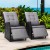 Gardeon 2PC Black Wicker Recliner Chairs - UV & Weather-Resistant, Adjustable, Indoor/Outdoor with Cushions, 57x65x95cm