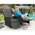 Gardeon 2PC Black Wicker Recliner Chairs - UV & Weather-Resistant, Adjustable, Indoor/Outdoor with Cushions, 57x65x95cm