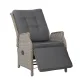 Gardeon Adjustable Wicker Recliner Chair – UV & Weather-Resistant, Steel Frame, High-Density Cushion, 57x65x95cm, Grey
