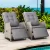 Gardeon 2PC Grey Wicker Recliner Chairs: UV-Resistant, Adjustable, Steel Frame, High-Density Cushions for Indoor/Outdoor Use