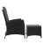 Gardeon 2PC Recliner Chairs Set - Black Wicker Outdoor Furniture with Adjustable Backrest & Ottoman, UV-Resistant