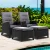 Gardeon 2PC Recliner Chairs Set - Black Wicker Outdoor Furniture with Adjustable Backrest & Ottoman, UV-Resistant
