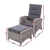 Gardeon 2PC Grey Wicker Recliner Chairs Set, Adjustable Outdoor Lounger with Ottoman, Steel Frame, UV-Resistant Cushions