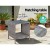 Gardeon 3PC Outdoor Recliner Set with Adjustable Wicker Chairs, Ottoman, and Glass Table - UV & Weather-Resistant, Grey