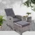 Gardeon 3PC Outdoor Recliner Set with Adjustable Wicker Chairs, Ottoman, and Glass Table - UV & Weather-Resistant, Grey
