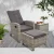 Gardeon 3PC Outdoor Recliner Set with Adjustable Wicker Chairs, Ottoman, and Glass Table - UV & Weather-Resistant, Grey