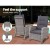 Gardeon 3PC Outdoor Recliner Set with Adjustable Wicker Chairs, Ottoman, and Glass Table - UV & Weather-Resistant, Grey