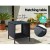Gardeon 5PC Outdoor Recliner Set: UV-Resistant Wicker, Adjustable Back, Steel Frame, Glass Table, Black