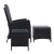 Gardeon 5PC Outdoor Recliner Set: UV-Resistant Wicker, Adjustable Back, Steel Frame, Glass Table, Black
