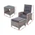 Gardeon 5PC Grey Wicker Recliner Set: Adjustable Outdoor Furniture with Table, UV-Resistant, Weatherproof, Steel Frame