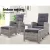 Gardeon 5PC Grey Wicker Recliner Set: Adjustable Outdoor Furniture with Table, UV-Resistant, Weatherproof, Steel Frame