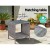Gardeon 5PC Grey Wicker Recliner Set: Adjustable Outdoor Furniture with Table, UV-Resistant, Weatherproof, Steel Frame