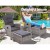 Gardeon 5PC Grey Wicker Recliner Set: Adjustable Outdoor Furniture with Table, UV-Resistant, Weatherproof, Steel Frame
