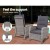 Gardeon 5PC Grey Wicker Recliner Set: Adjustable Outdoor Furniture with Table, UV-Resistant, Weatherproof, Steel Frame