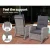 Gardeon 5PC Grey Wicker Recliner Set: Adjustable Outdoor Furniture with Table, UV-Resistant, Weatherproof, Steel Frame
