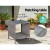 Gardeon 5PC Grey Wicker Recliner Set: Adjustable Outdoor Furniture with Table, UV-Resistant, Weatherproof, Steel Frame
