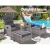 Gardeon 5PC Grey Wicker Recliner Set: Adjustable Outdoor Furniture with Table, UV-Resistant, Weatherproof, Steel Frame