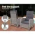 Gardeon 5PC Grey Wicker Recliner Set: Adjustable Outdoor Furniture with Table, UV-Resistant, Weatherproof, Steel Frame