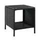 Gardeon Black Wicker Coffee Side Table - 40x40x45cm, PE Rattan, Tempered Glass, Indoor/Outdoor, Weather-Resistant