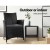 Gardeon Black Wicker Coffee Side Table - 40x40x45cm, PE Rattan, Tempered Glass, Indoor/Outdoor, Weather-Resistant