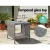 Gardeon Outdoor Coffee Side Table – Grey Rattan Wicker, Steel Frame, Tempered Glass Top, 40x40x45cm, Weather-Resistant
