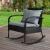 Gardeon Outdoor Rocking Chair - Weather-Resistant Wicker, Steel Frame, Black with Cushions, 79x58x78cm, 160kg Capacity