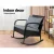 Gardeon Outdoor Rocking Chair - Weather-Resistant Wicker, Steel Frame, Black with Cushions, 79x58x78cm, 160kg Capacity