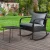 Gardeon 2PC Rocking Chair & Table Set: Weather-Resistant Wicker Furniture with Cushions, Tempered Glass, UV Protection