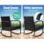 Gardeon 3PC Black Wicker Patio Set: Rocking Chairs & Tempered Glass Table, Weather-Resistant for Indoor/Outdoor Use