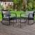 Gardeon 3PC Black Wicker Patio Set: Rocking Chairs & Tempered Glass Table, Weather-Resistant for Indoor/Outdoor Use