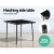 Gardeon 3PC Black Wicker Patio Set: Rocking Chairs & Tempered Glass Table, Weather-Resistant for Indoor/Outdoor Use