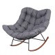 Gardeon Outdoor Papasan Rocking Chair - Steel Frame, Plush Cushions, UV Resistant, 107x91x98cm, Indoor/Outdoor Use