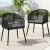 Gardeon 2PC Black Wicker Outdoor Dining Chairs - Steel Frame, UV-Resistant, Weatherproof, 60x50x80cm, Indoor/Outdoor Use