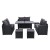 Gardeon 9-Seater Outdoor Dining Set – Black PE Wicker, Steel Frame, Cushions, Glass Table, Storage Cover Included