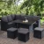 Gardeon 9-Seater Outdoor Dining Set – Black PE Wicker, Steel Frame, Cushions, Glass Table, Storage Cover Included