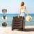 Gardeon Brown Folding Sun Lounger Chair: Durable PP, 5-Position Adjustable, Wheels for Easy Move, Indoor/Outdoor Use